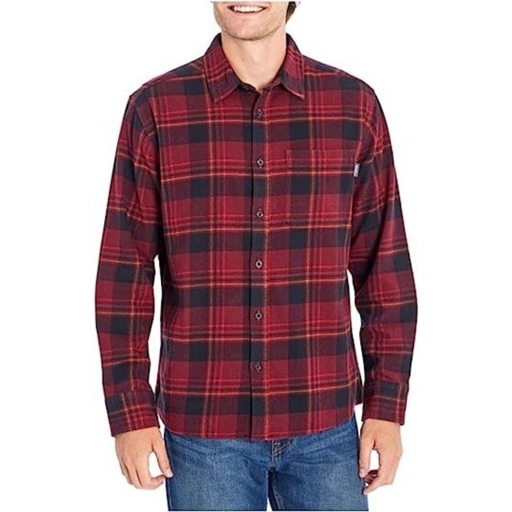 Eddie Bauer Bristol Men's Flannel Shirt Dark Berry  (XX-Large)